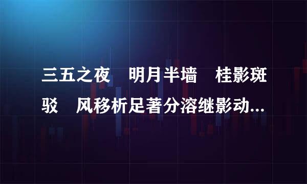 三五之夜 明月半墙 桂影斑驳 风移析足著分溶继影动 珊珊可爱 什么意思