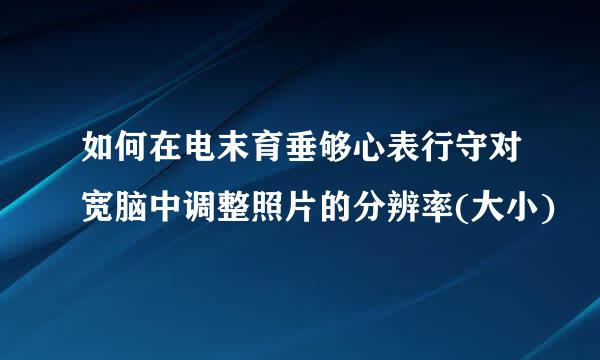 如何在电末育垂够心表行守对宽脑中调整照片的分辨率(大小)