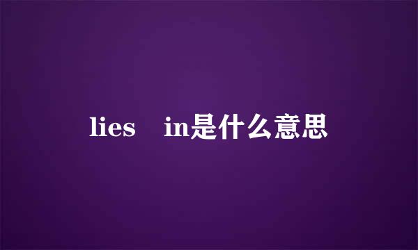 lies in是什么意思