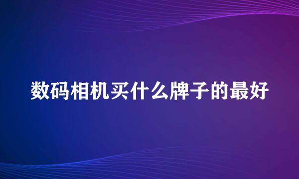 数码相机买什么牌子的最好