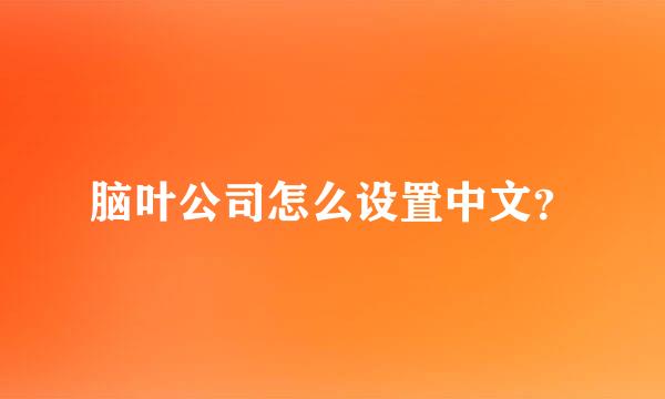 脑叶公司怎么设置中文？