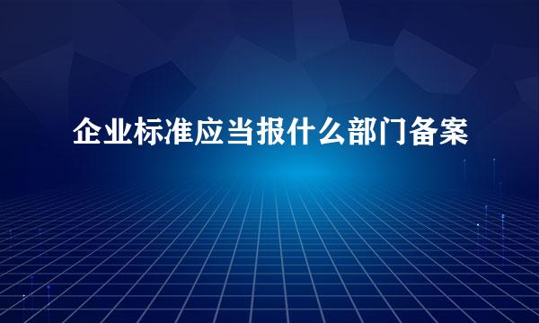 企业标准应当报什么部门备案