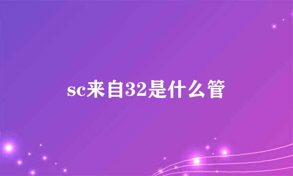 sc来自32是什么管