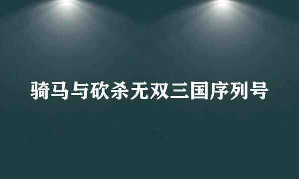 骑马与砍杀无双三国序列号