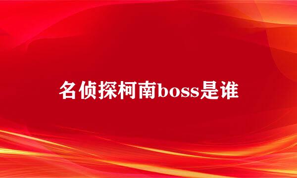 名侦探柯南boss是谁