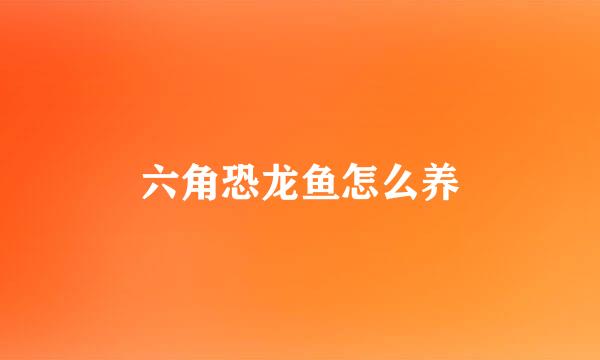 六角恐龙鱼怎么养