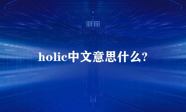 holic中文意思什么?