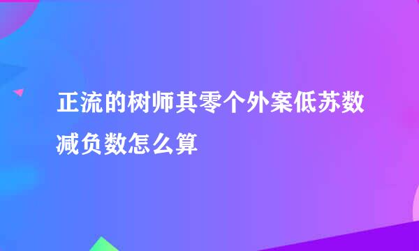 正流的树师其零个外案低苏数减负数怎么算