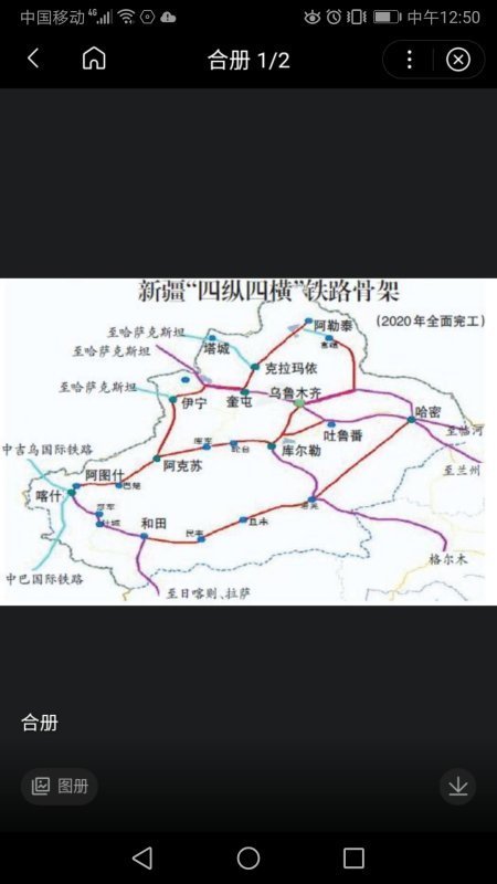 中国新疆铁路地图