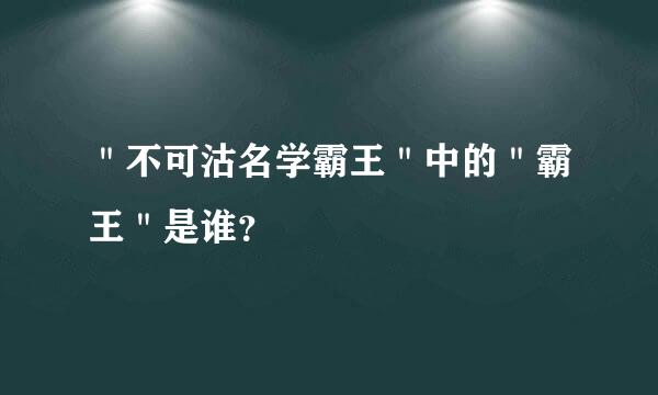 ＂不可沽名学霸王＂中的＂霸王＂是谁？