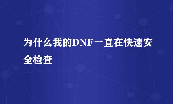 为什么我的DNF一直在快速安全检查