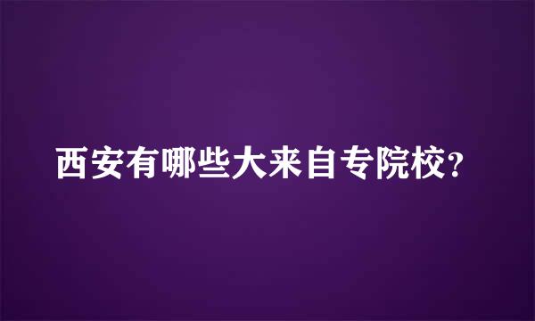 西安有哪些大来自专院校？