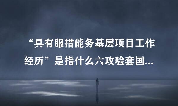 “具有服措能务基层项目工作经历”是指什么六攻验套国停地例？