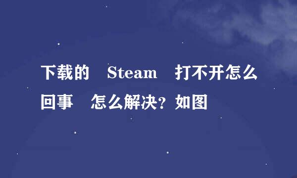 下载的 Steam 打不开怎么回事 怎么解决？如图