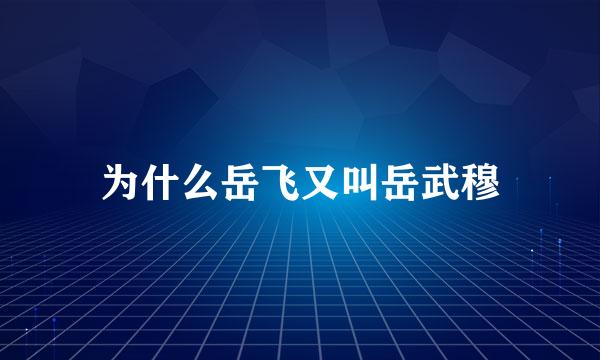 为什么岳飞又叫岳武穆