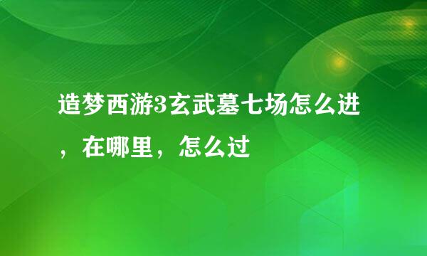 造梦西游3玄武墓七场怎么进，在哪里，怎么过