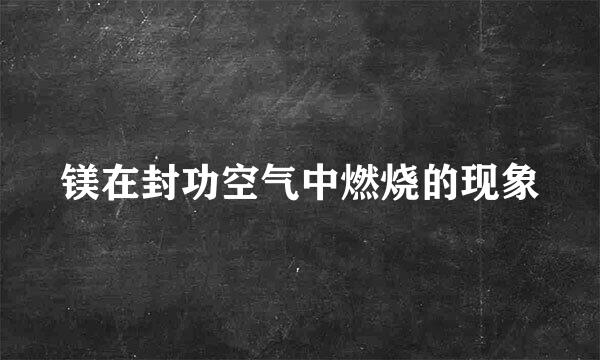 镁在封功空气中燃烧的现象