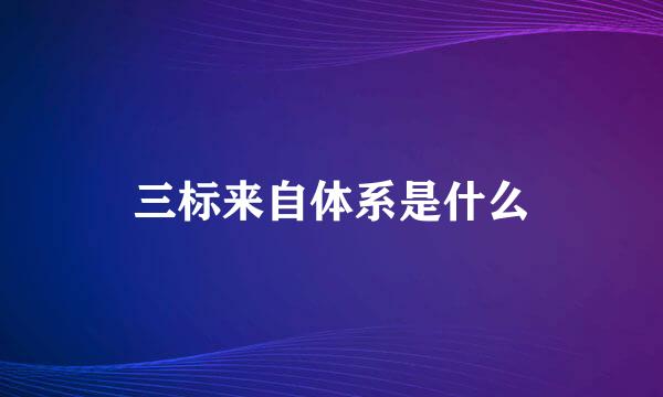 三标来自体系是什么