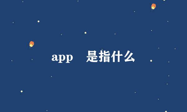 app 是指什么