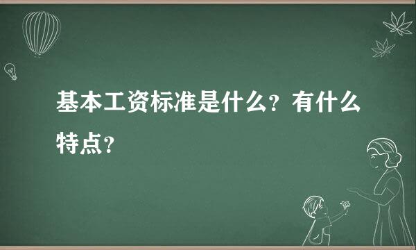 基本工资标准是什么？有什么特点？