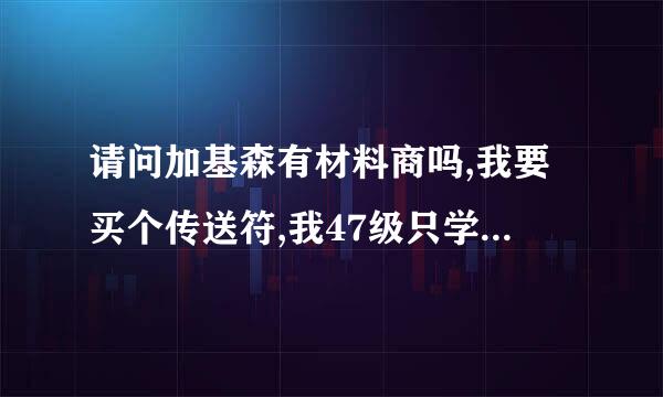 请问加基森有材料商吗,我要买个传送符,我47级只学了牛永度倍宣期员色再宽马传送还没买到材料?