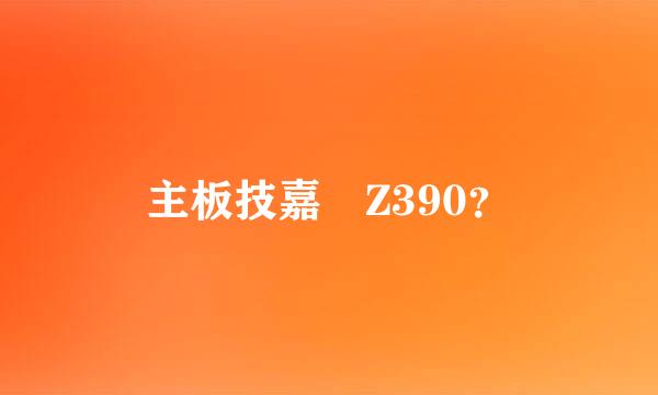 主板技嘉 Z390？