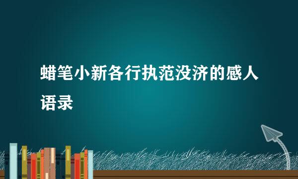 蜡笔小新各行执范没济的感人语录