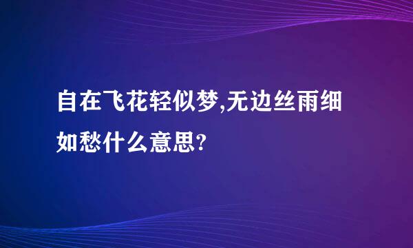 自在飞花轻似梦,无边丝雨细如愁什么意思?