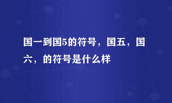 国一到国5的符号，国五，国六，的符号是什么样