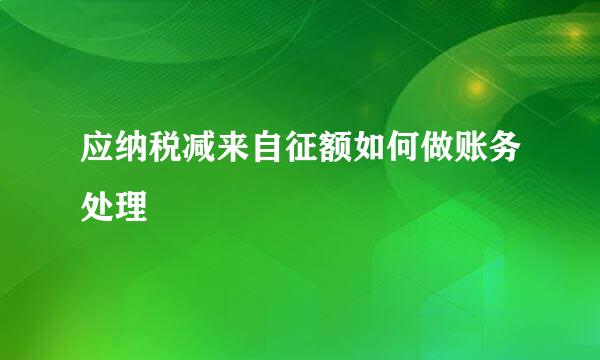 应纳税减来自征额如何做账务处理