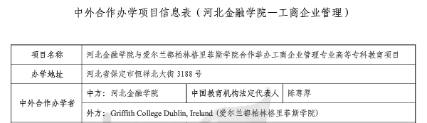 河北金融学院中外合作办学有什么专业？