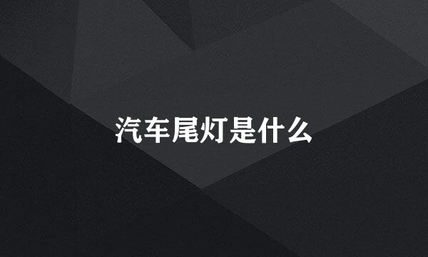 汽车尾灯是什么