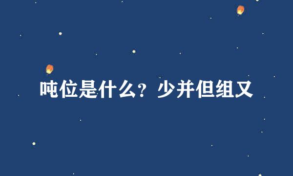 吨位是什么？少并但组又