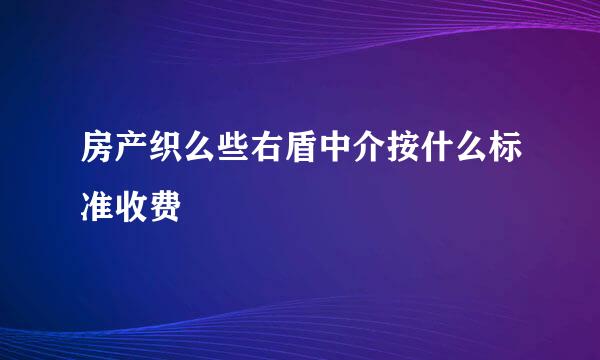 房产织么些右盾中介按什么标准收费