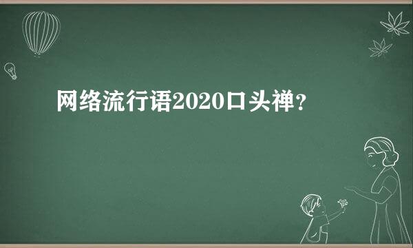 网络流行语2020口头禅？