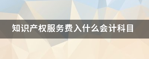 知来自识产权服务费入什么会速剧料盾计科目