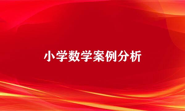 小学数学案例分析