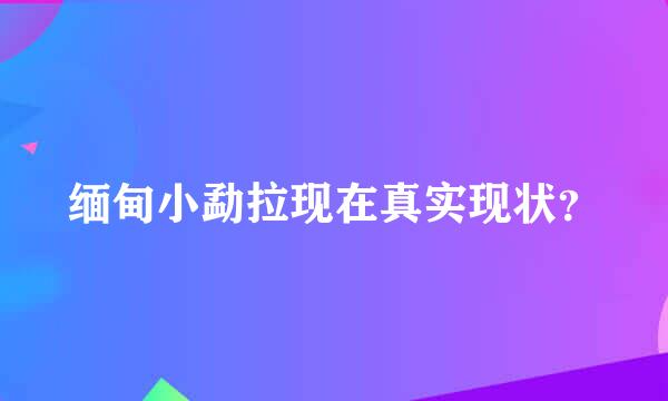 缅甸小勐拉现在真实现状？