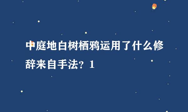 中庭地白树栖鸦运用了什么修辞来自手法？1