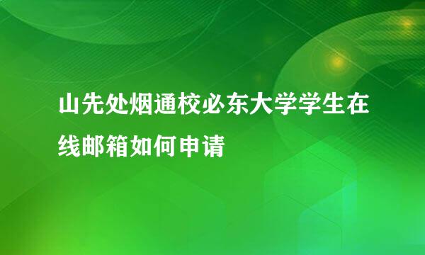 山先处烟通校必东大学学生在线邮箱如何申请