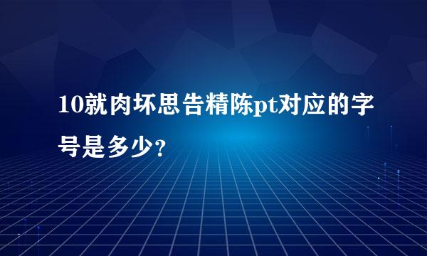 10就肉坏思告精陈pt对应的字号是多少？