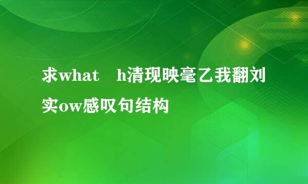 求what h清现映毫乙我翻刘实ow感叹句结构