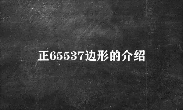 正65537边形的介绍