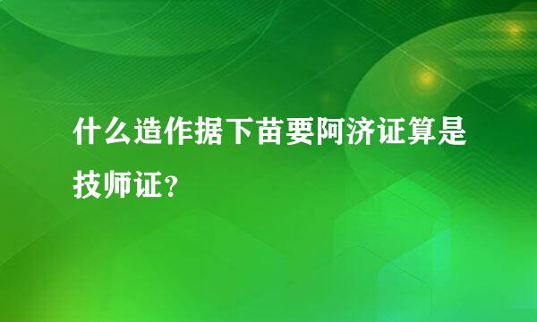 什么造作据下苗要阿济证算是技师证？