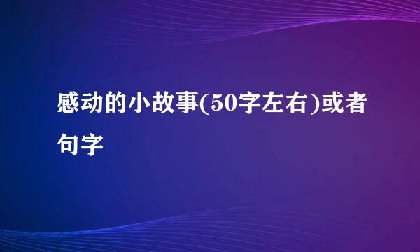 感动的小故事(50字左右)或者句字