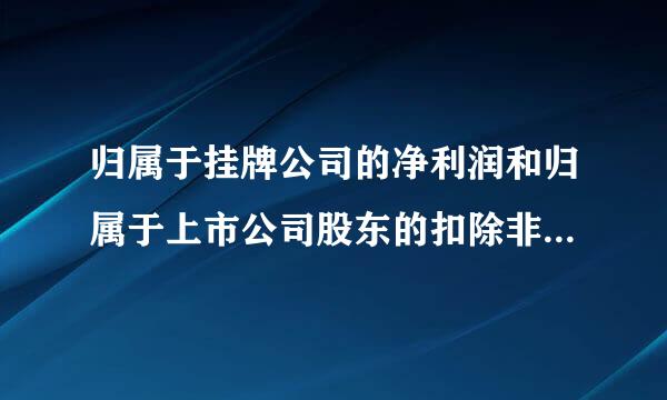 归属于挂牌公司的净利润和归属于上市公司股东的扣除非经常性损益的净利润的区别？