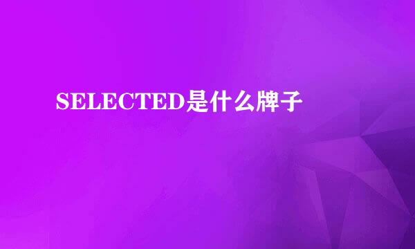 SELECTED是什么牌子