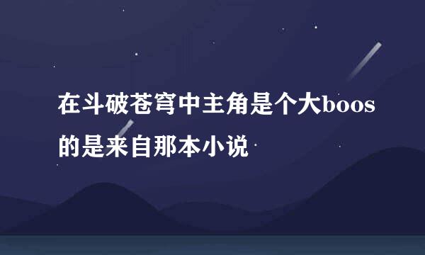 在斗破苍穹中主角是个大boos的是来自那本小说