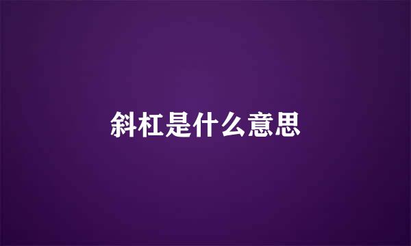 斜杠是什么意思