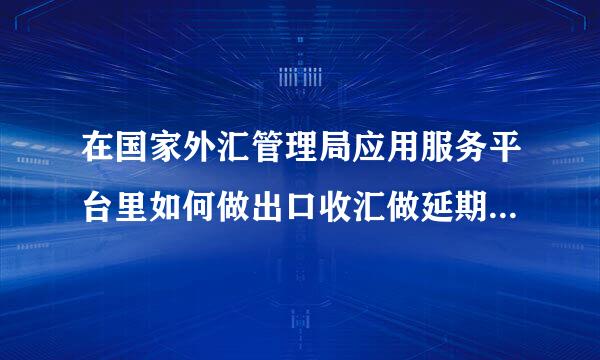 在国家外汇管理局应用服务平台里如何做出口收汇做延期收款报告？